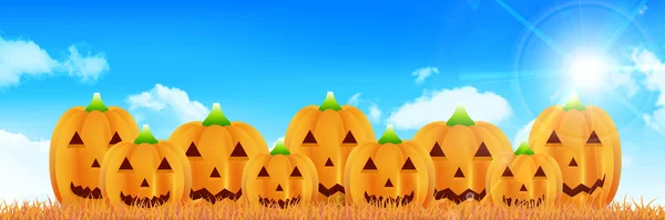 Halloween Kürbis Herbst Blätter Hintergrund — Stockvektor