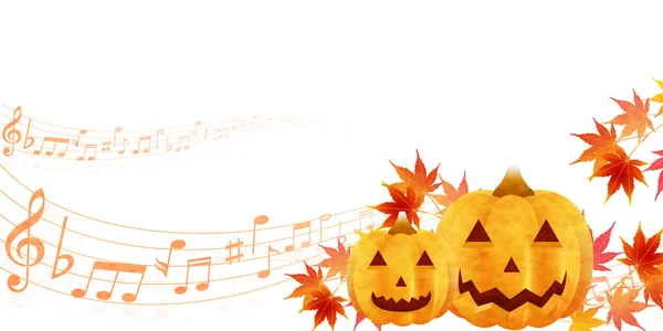 Halloween calabaza otoño hojas fondo — Vector de stock