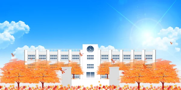 Otoño hojas otoño escuela fondo — Vector de stock