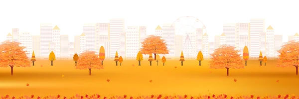 Hojas de otoño caída familia fondo — Vector de stock