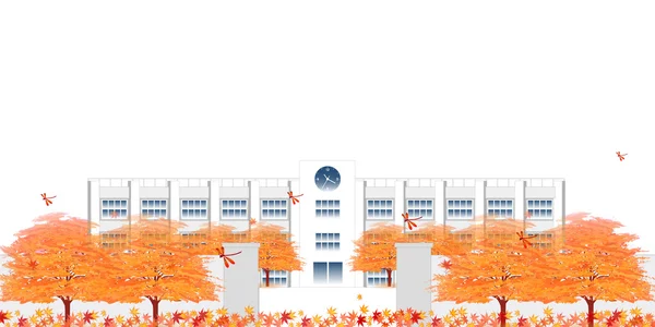 Φθινοπωρινά φύλλα φθινοπώρου σχολικό υπόβαθρο — Διανυσματικό Αρχείο