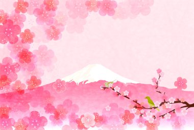 Horoz Fuji yeni yıl kartı arka plan