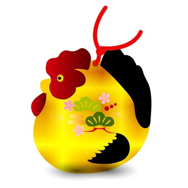 Gallo de pollo icono de la tarjeta de felicitación — Vector de stock