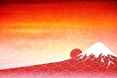 Fuji Japonca tebrik kartı arka plan kağıt