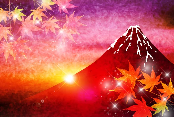 Fuji Herbst Blätter Landschaft Hintergrund — Stockvektor