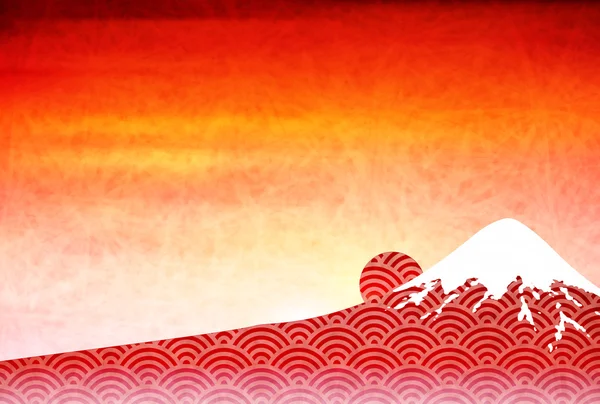Fuji japanisches Papier Grußkarte Hintergrund — Stockvektor