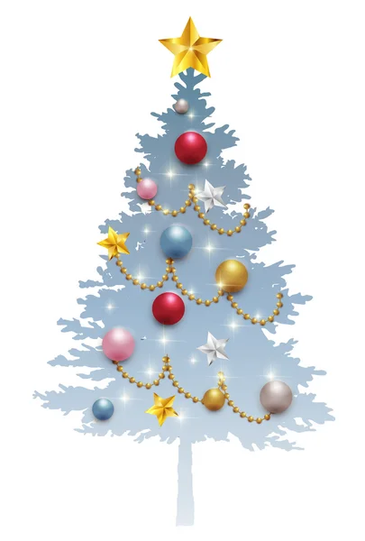 Arbre de Noël sapin étoile icône — Image vectorielle