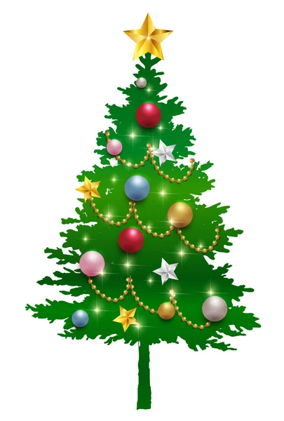 Karácsonyfa fenyő fa csillag ikon — Stock Vector