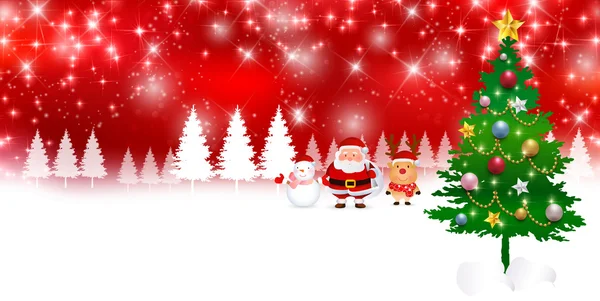 Christmas snow Santa background — Stock Vector