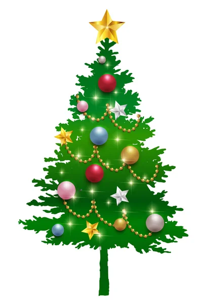 Christmas tree fir tree star icon — Stock Vector