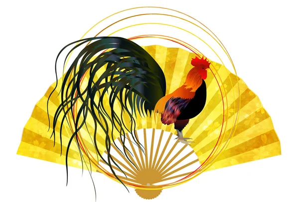 Gallo de pollo icono de la tarjeta de felicitación — Archivo Imágenes Vectoriales