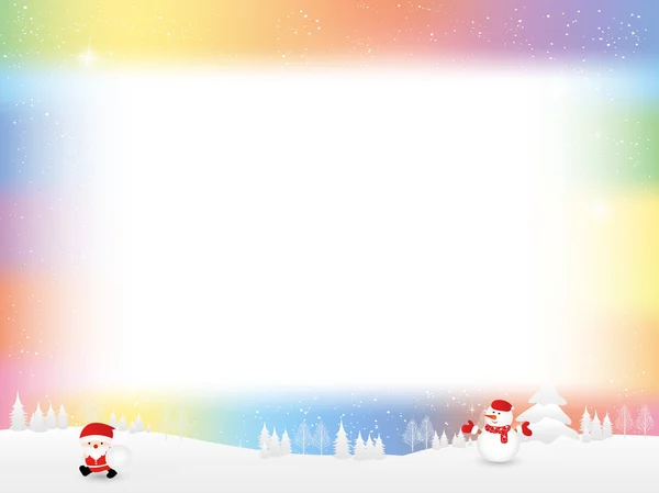 Noël neige Père Noël cadre — Image vectorielle