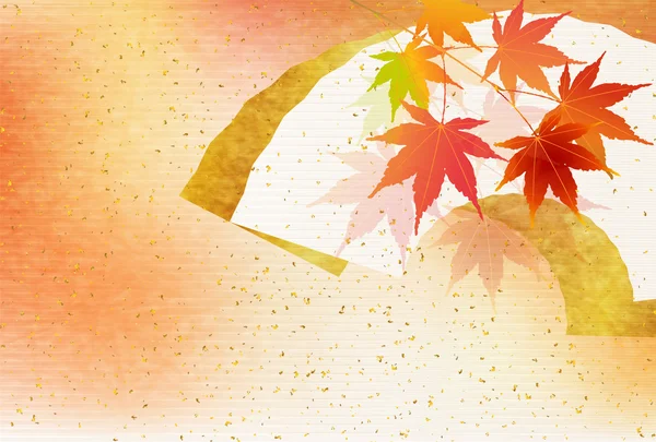 Musim gugur daun musim gugur Latar belakang kertas Jepang - Stok Vektor