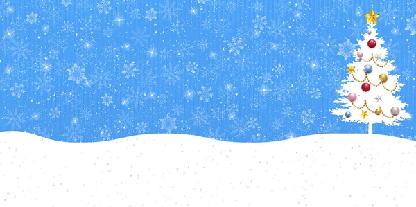 Noel kar köknar ağacı arka plan — Stok Vektör
