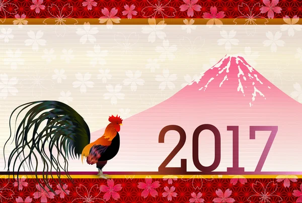 Gallo de pollo tarjeta de felicitación fondo — Vector de stock