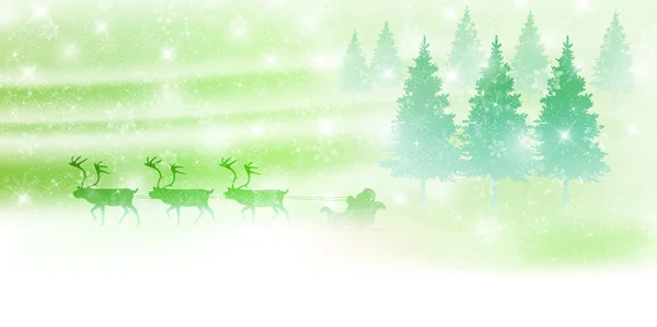 Navidad nieve Santa fondo — Vector de stock