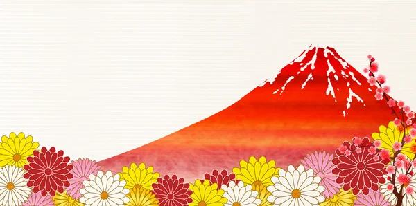 Fuji crisantemo prugna sfondo — Vettoriale Stock