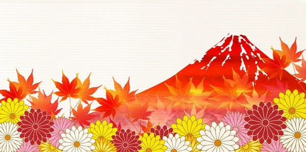 Herbst Blätter fallen fuji Hintergrund — Stockvektor