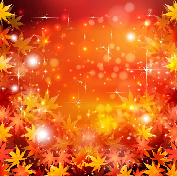 Autumn leaves autumn landscape background — Stock Vector