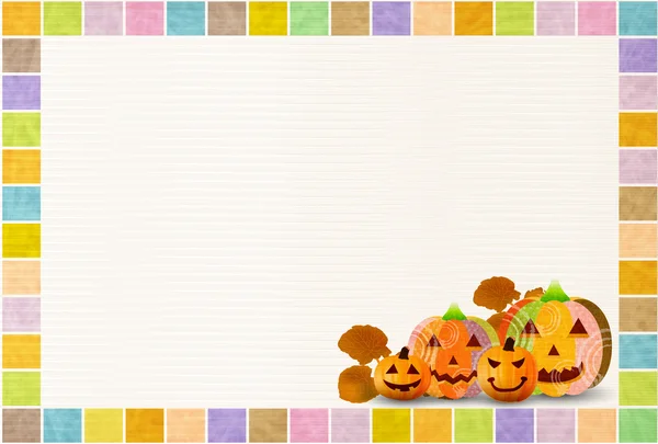 Halloween citrouille cadre fond — Image vectorielle