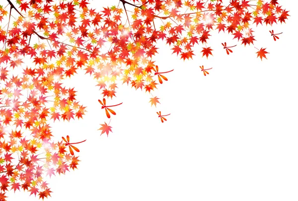 Sonbahar, sonbahar manzarası arka planından ayrılıyor — Stok Vektör
