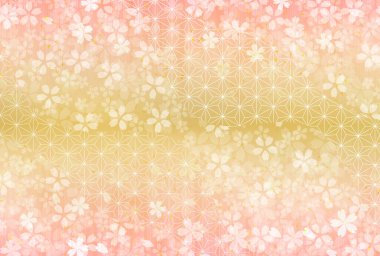 Kiraz Çiçeği Japon desenli yeni yıl kartı arkaplanı