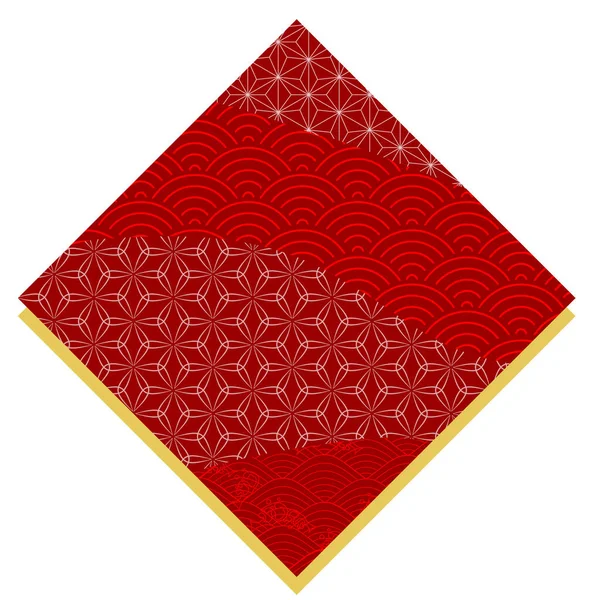 Japonský Vzor New Year Card Pattern Icon — Stockový vektor