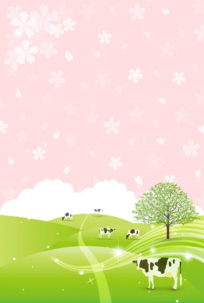 Cow New Year Card Zodiac Background — Stock Vector