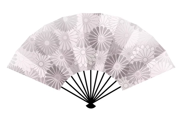 Folding Fan Rouwen Chrysant Icoon — Stockvector