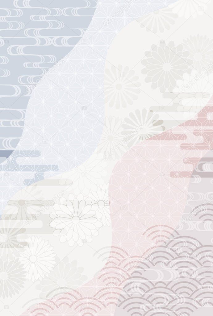Mourning Japanese pattern postcard background