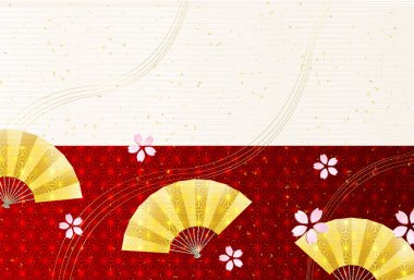 Japon desenli yeni yıl kart şablonu