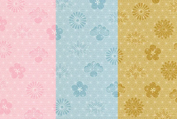 日本のパターン新年のカードパターンの背景 — ストックベクタ