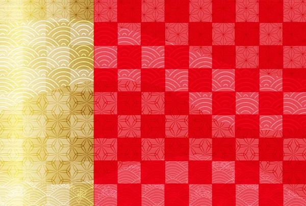 Japanisches Muster Neujahrskarte Muster Hintergrund — Stockvektor