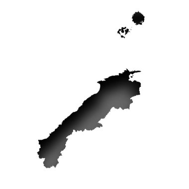 Shimane Harita siluet beyaz simge