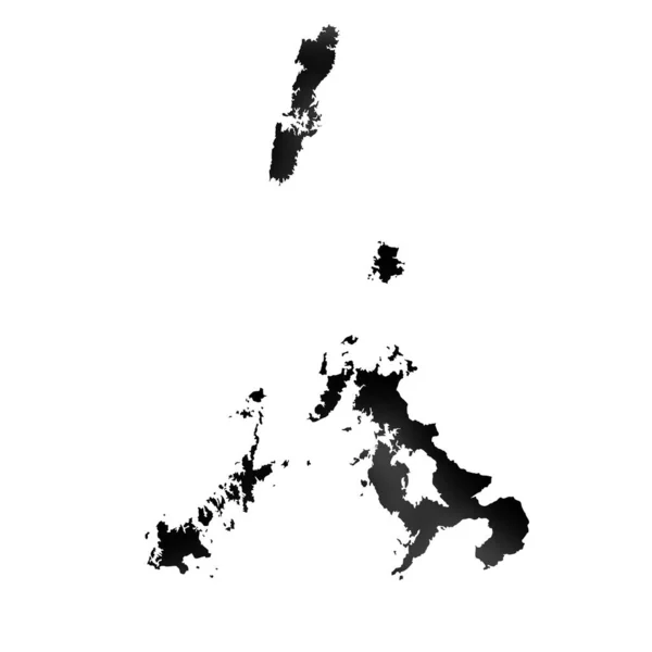 Nagasaki Mapa Silueta Bílá Ikona — Stockový vektor