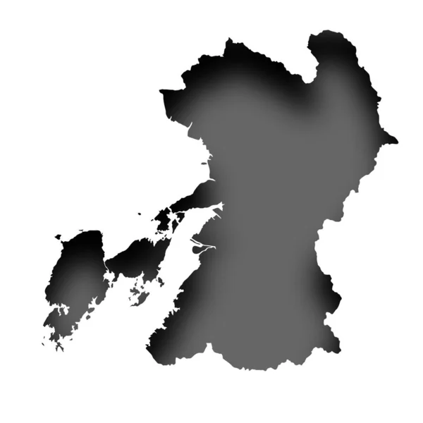 Kumamoto Kaart Silhouet Wit Icoon — Stockvector