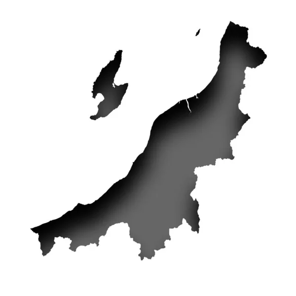 Niigata Map Silhouette White Icon — 스톡 벡터