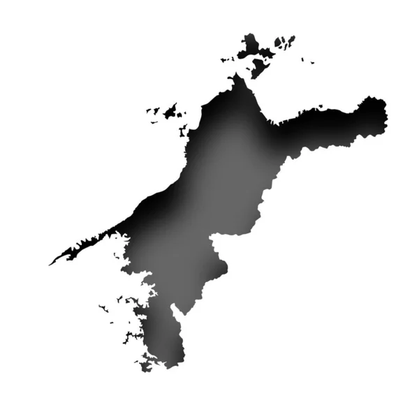 Ehime Mapa Silueta Icono Blanco — Vector de stock