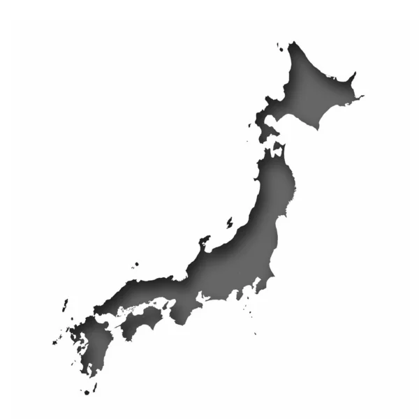 Japón Mapa Silueta Icono Blanco — Vector de stock