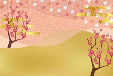 Japon desenli yeni yıl kartı arkaplanı