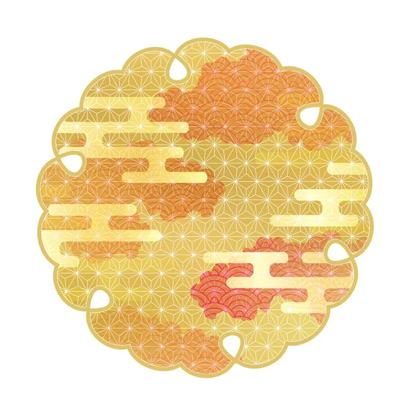 Japonský Vzor New Year Card Pattern Icon — Stockový vektor