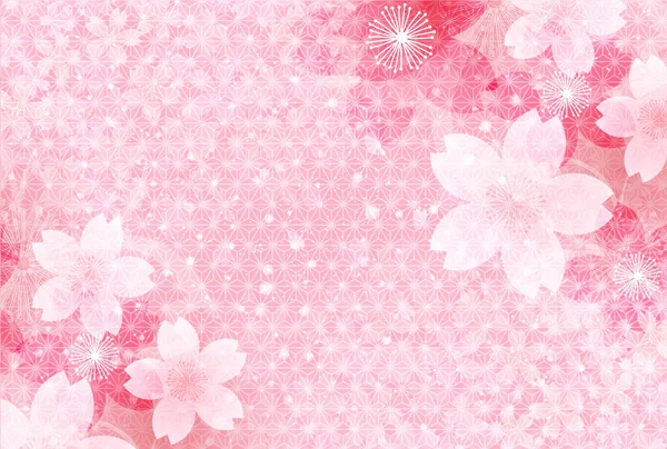 Cherry Blossoms Японський Візерунок Новорічна Карта Тло — стоковий вектор