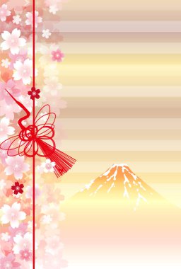 Mt. Fuji Japon desenli yeni yıl kartı geçmişi