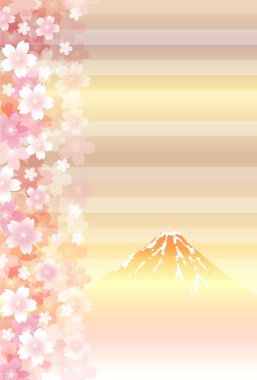 Mt. Fuji Japon desenli yeni yıl kartı geçmişi