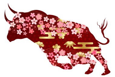 İnek Yeni Yıl Kartı Zodiac simgesi