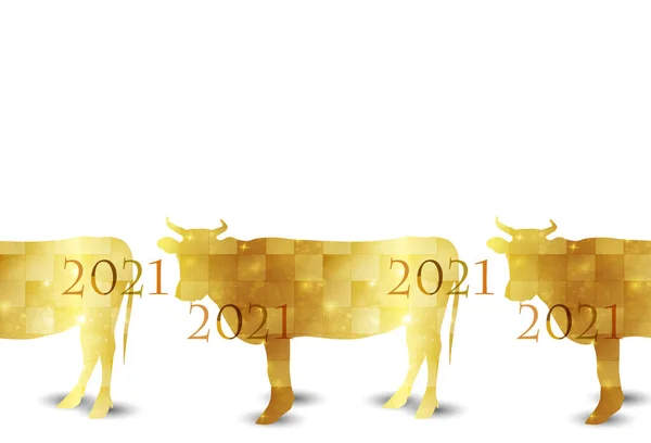 Новогодняя Открытка Коров — стоковый вектор