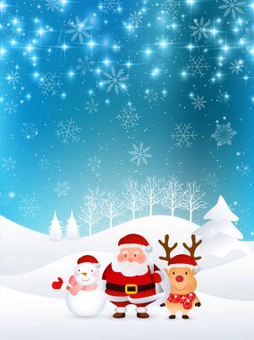 Noel karlı kış suluboya arka planı