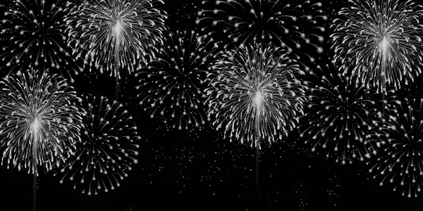 Fuochi Artificio Nuovo Sfondo Luce Anno — Vettoriale Stock