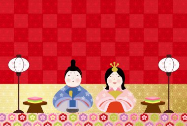 Japon oyuncak bebek bahar etkinliği arka planı