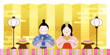Japon oyuncak bebek bahar etkinliği arka planı